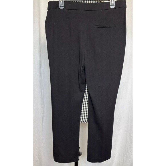 J&L ATELIER Womens Size Large Black pull on pants stretch waistband Cropped - Picture 2 of 5
